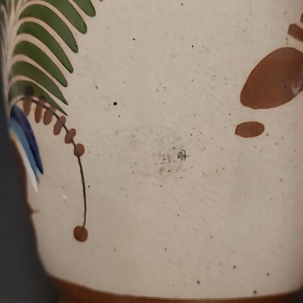 Handpainted Mexican Vase with an Adorable Owl